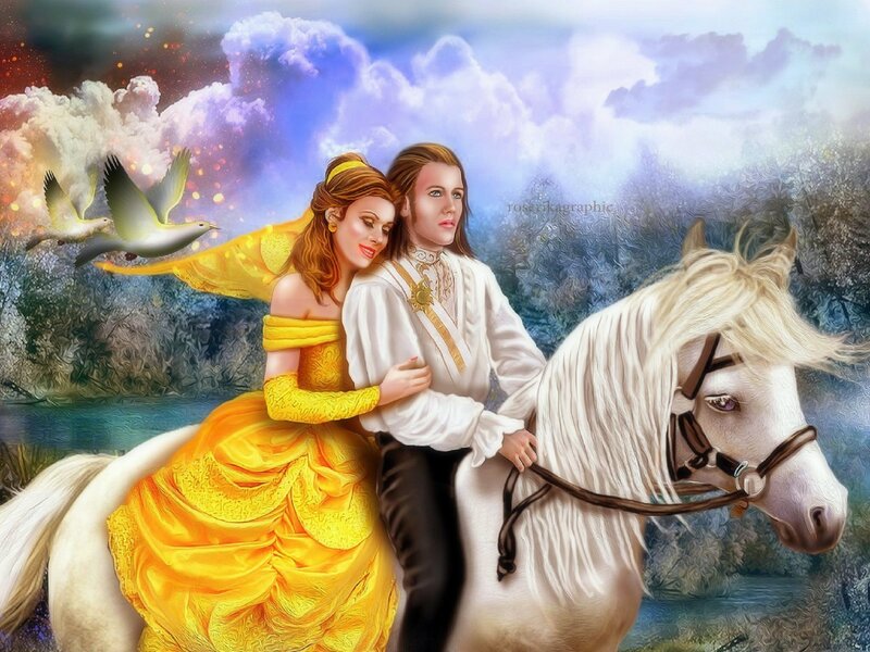 Couple on a White Horse