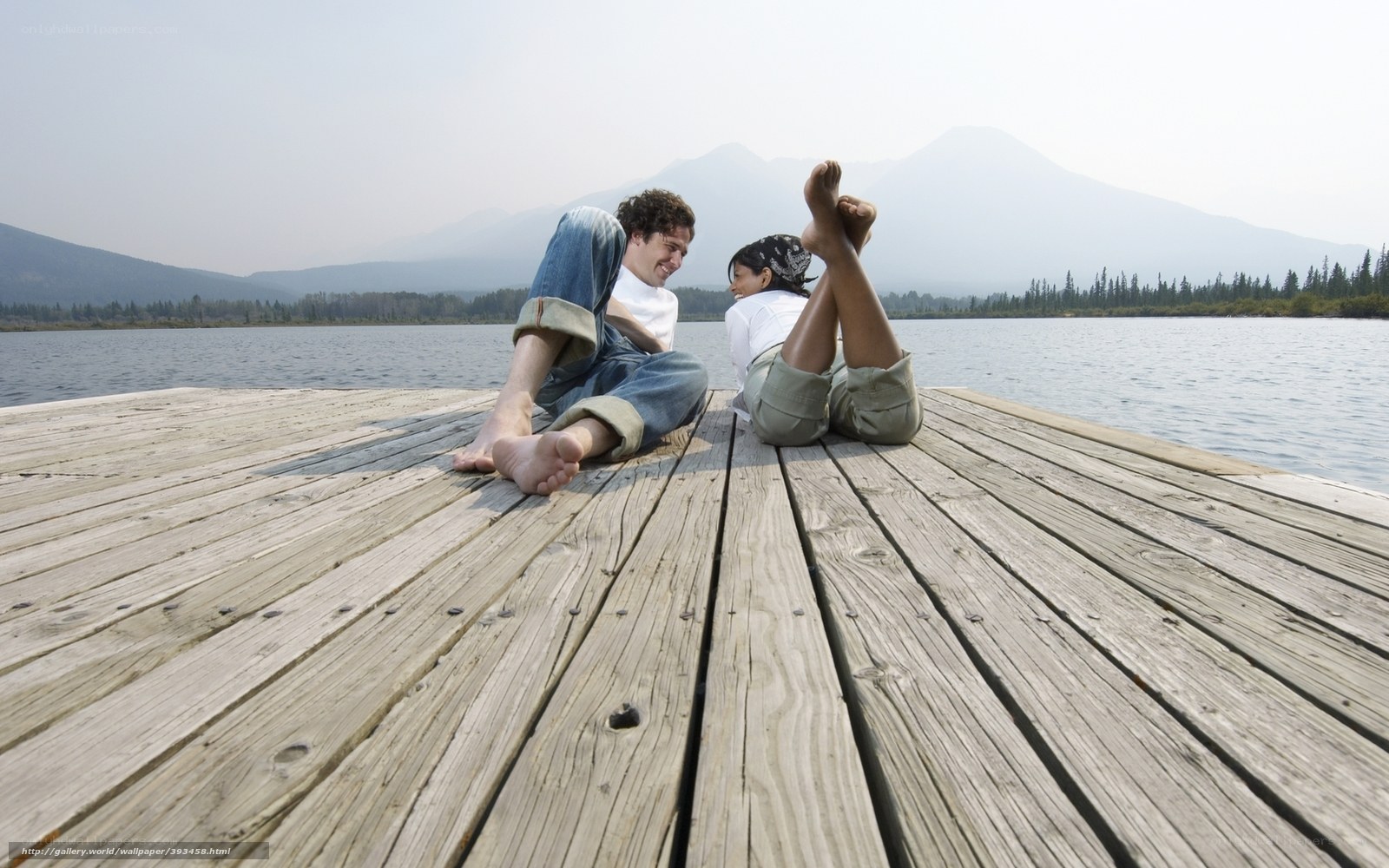 Couple on a wooden dock