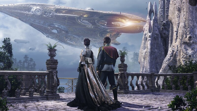 Couple on Balcony — Gray