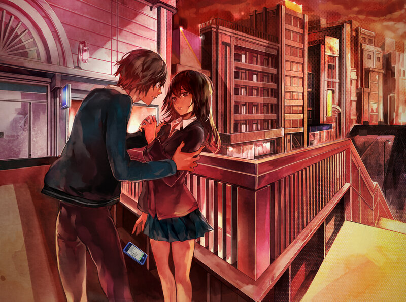 Couple on Balcony — Red