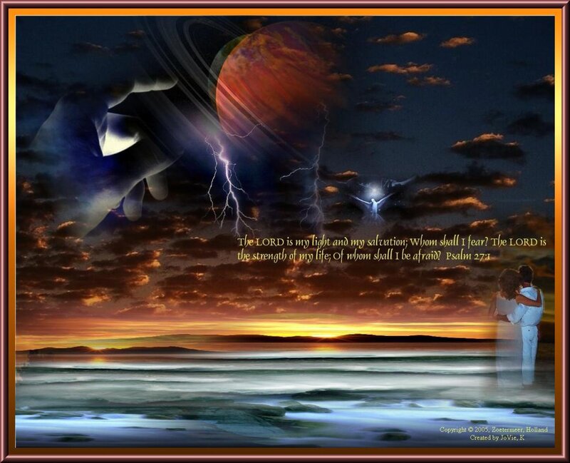 Couple on Beach at Sunset — Orange, Dramatic