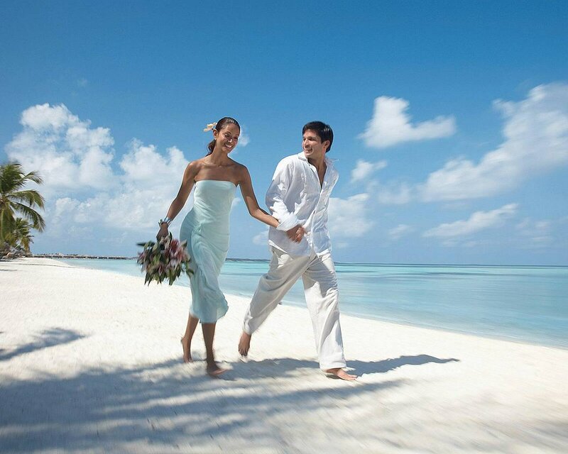 Couple on Beach — Blue, Serene, Afternoon, Photograph, Bouquet