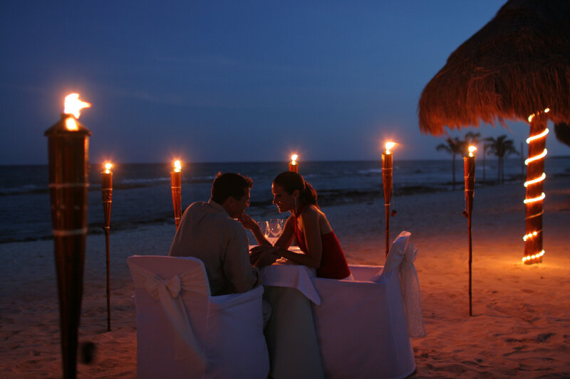Couple on Beach Dinner