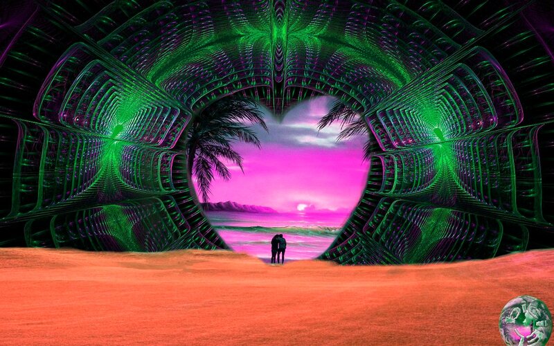 Couple on Beach — Green, Dreamy