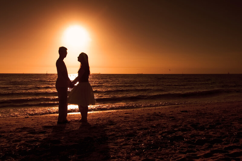 Couple on Beach — Orange