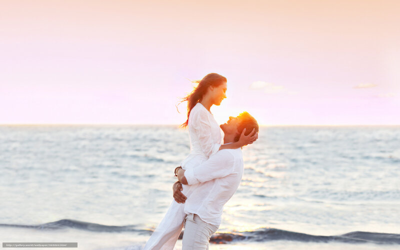 Couple on Beach — Pink