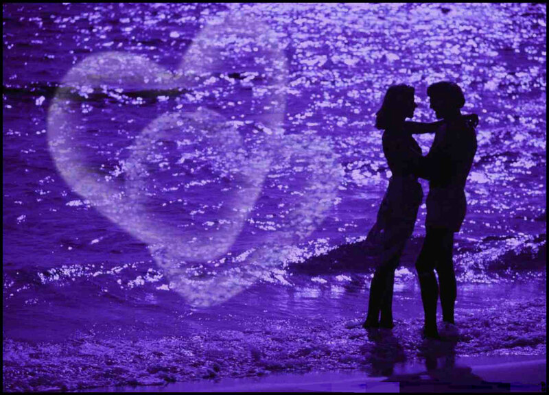 Couple on Beach — Purple