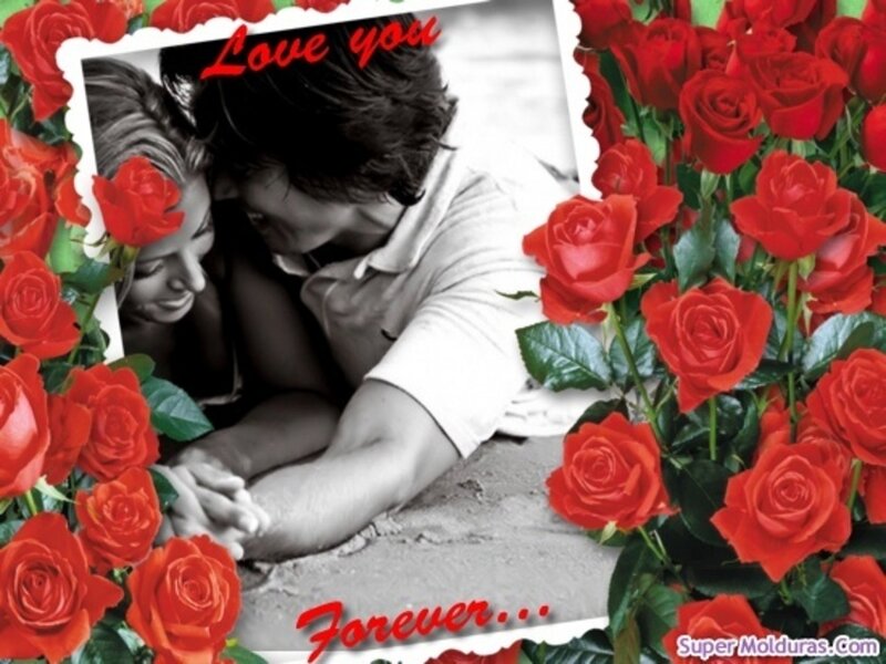 Couple on Beach — Red, Romantic, Photograph