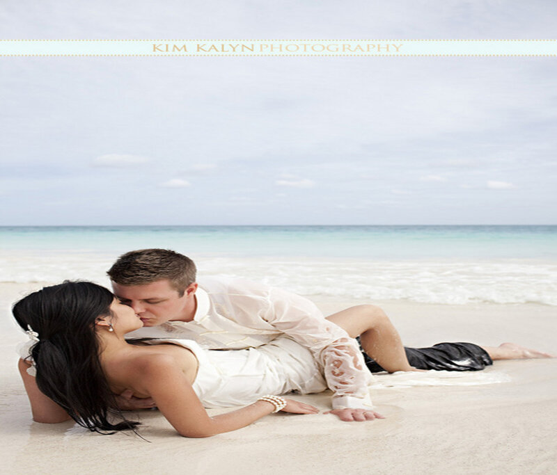 Couple on Beach — White, Romantic