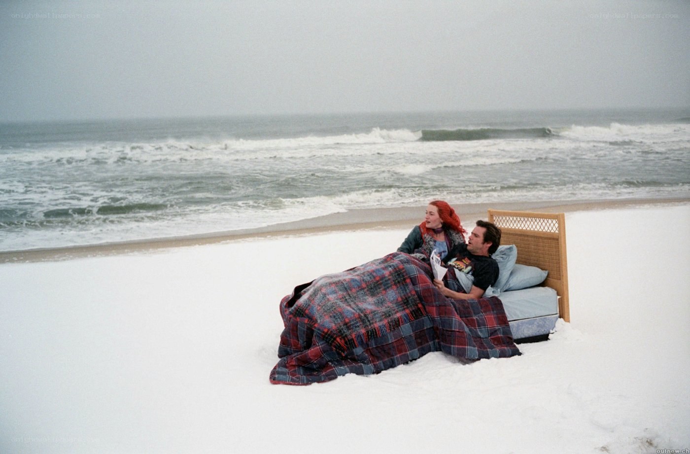Couple on bed at beach