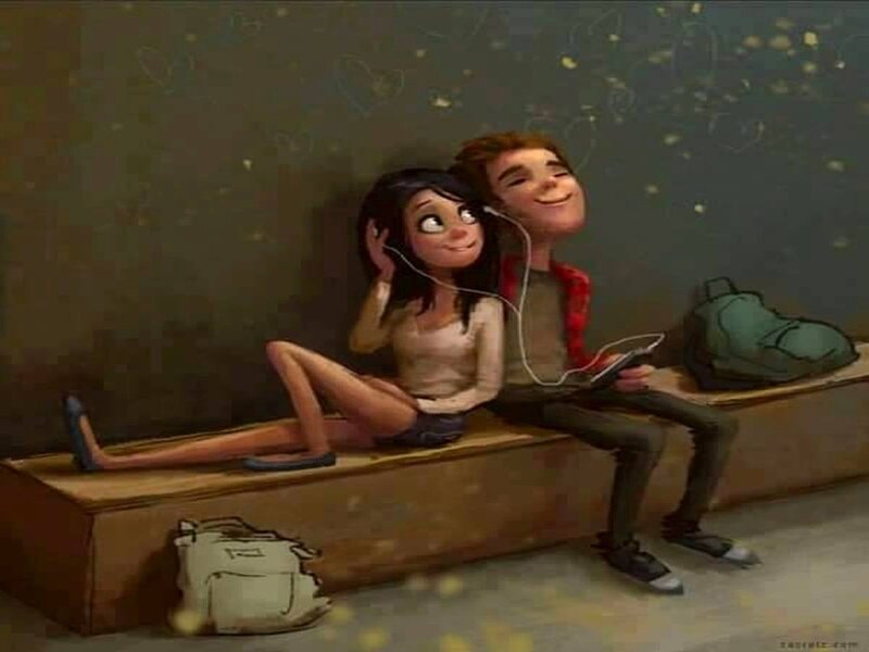 Couple on Bench — Brown, Intimate