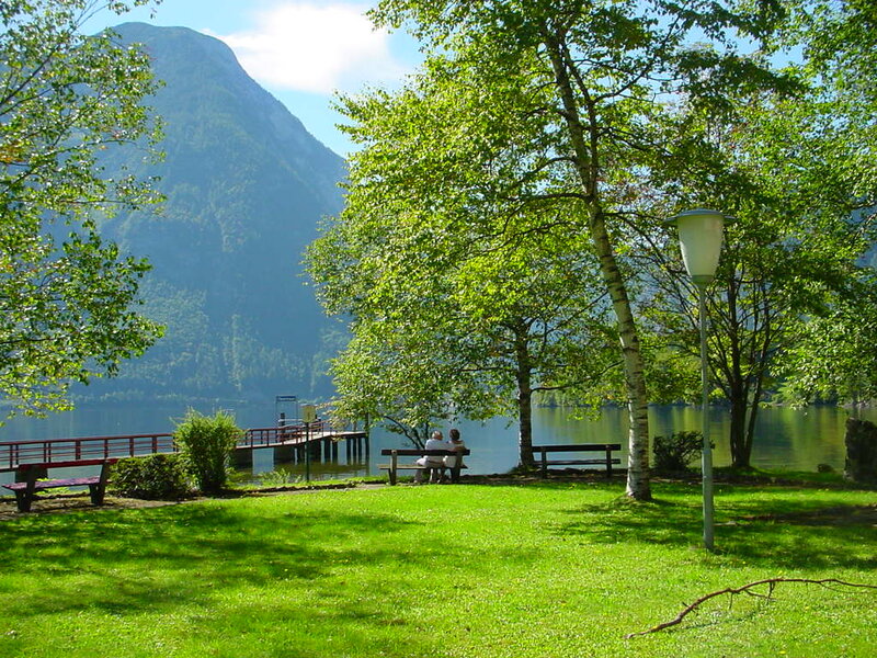 Couple on Bench — Green, Serene