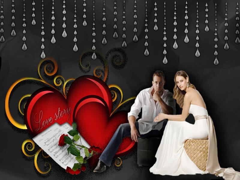 Couple on Black Background