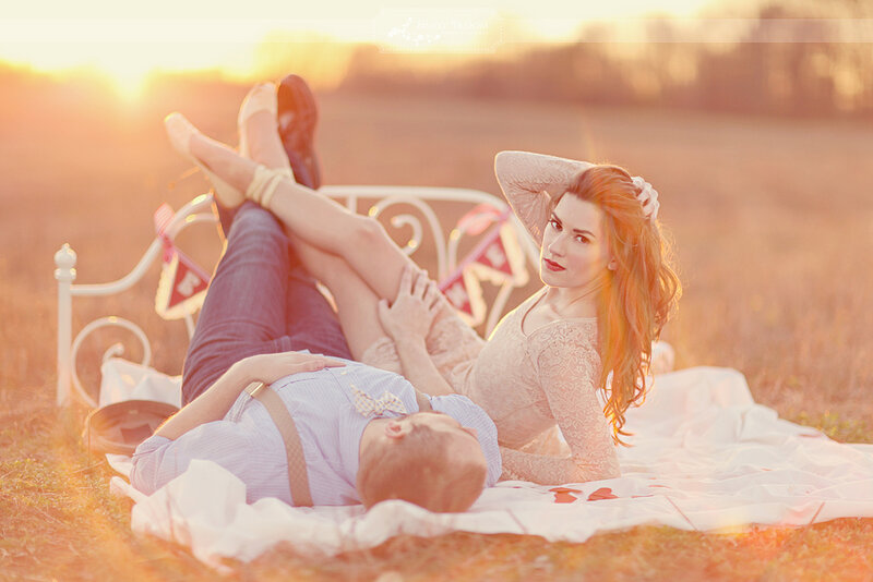 Couple on Blanket — Orange