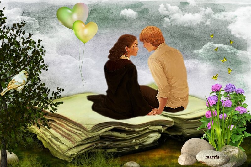 Couple on Book
