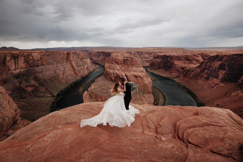 Couple on Cliff Edge — Red