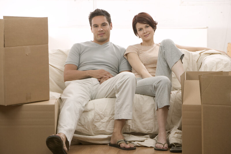 Couple on Couch — Beige