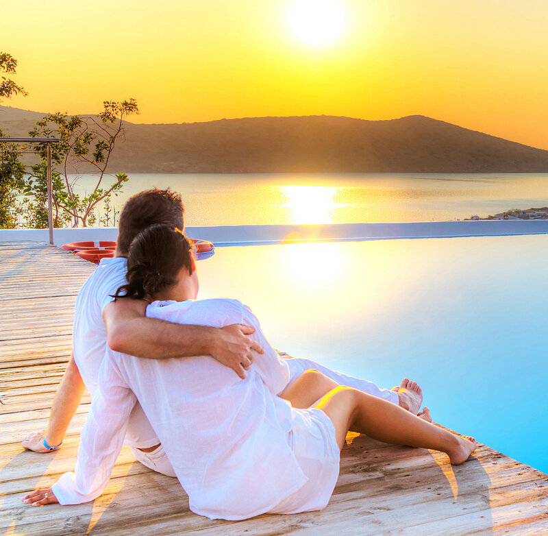 Couple on Deck at Sunset