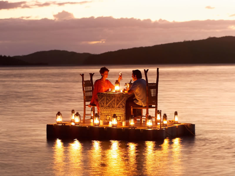 Couple on Floating Dinner Table