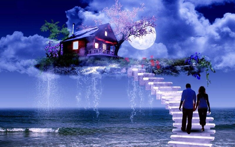Couple on Floating Stairs