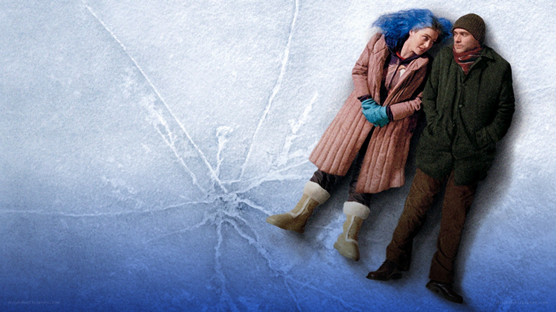 couple on frozen lake