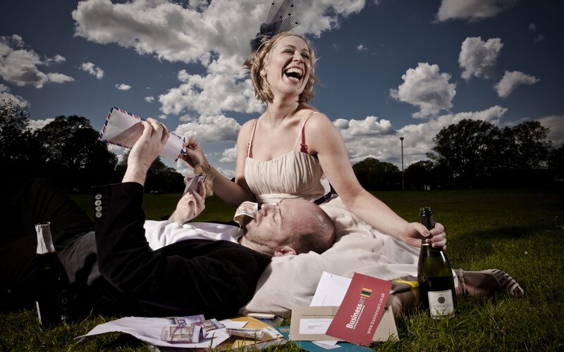 Couple on Grass — Green