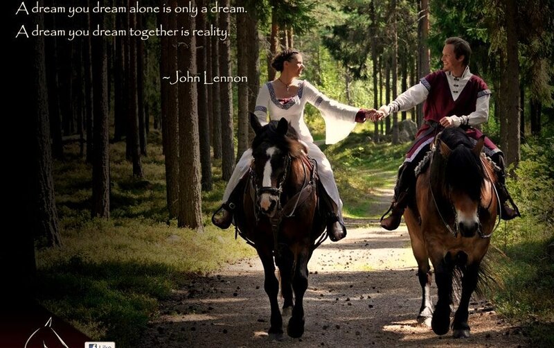 Couple on Horseback — Green