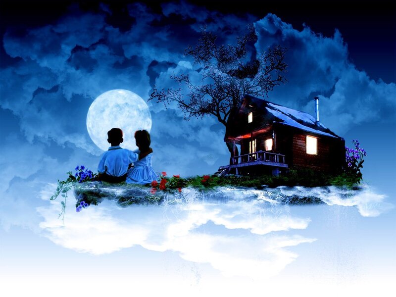 Couple on Island — Blue