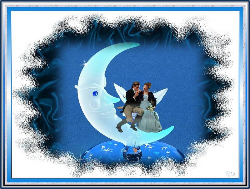 Couple on Moon Sculpture