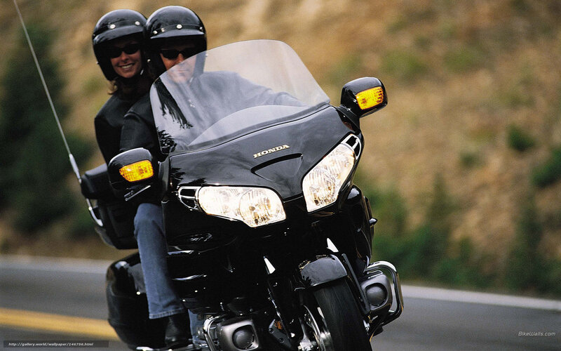 Couple on Motorcycle — Black, Calm