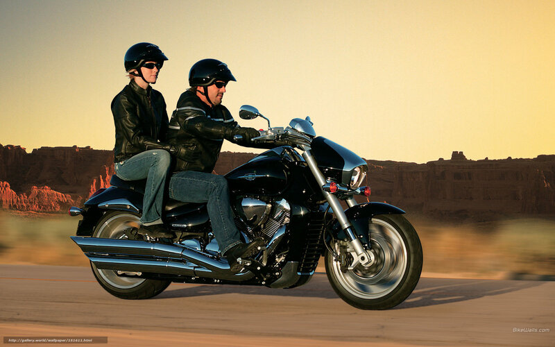 Couple on Motorcycle — Black, Dramatic