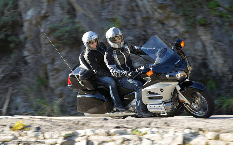 Couple on Motorcycle — Black, Dynamic, Afternoon, Photograph