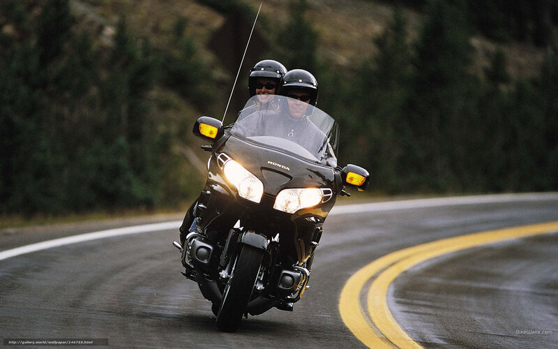 Couple on Motorcycle — Black, Dynamic, Photograph
