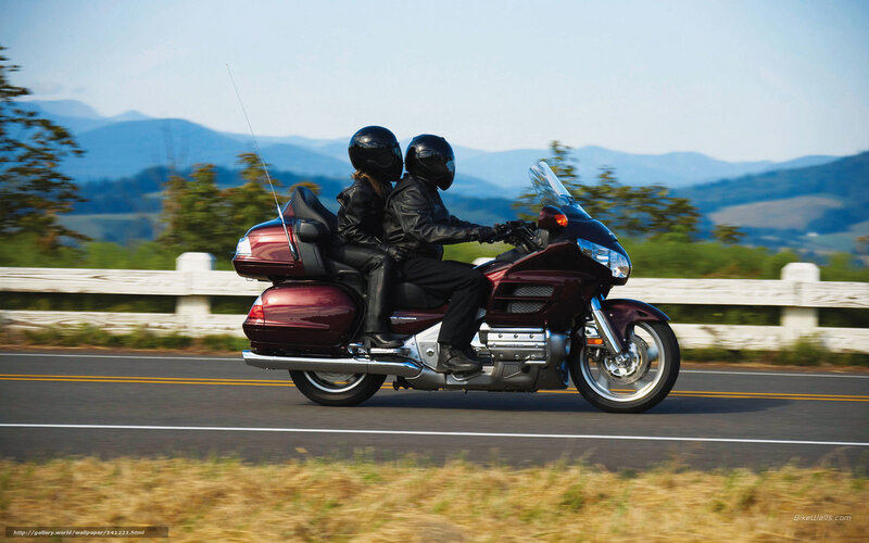 Couple on Motorcycle — Maroon
