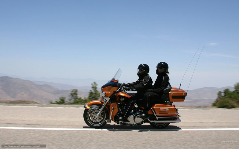 Couple on Motorcycle — Orange, Serene