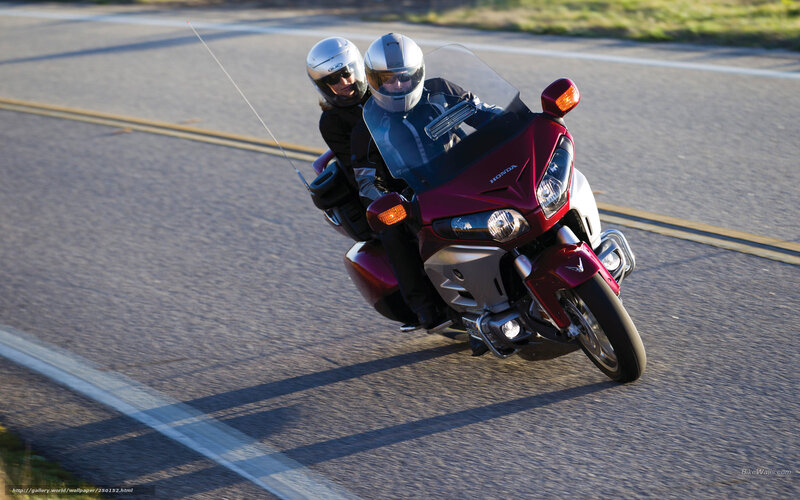 Couple on Motorcycle — Red, Dynamic