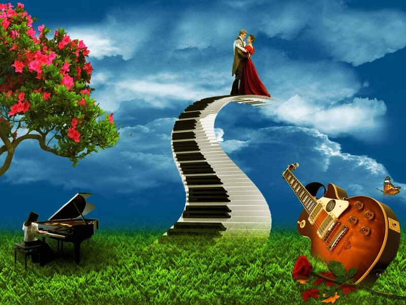 Couple on Piano Stairs