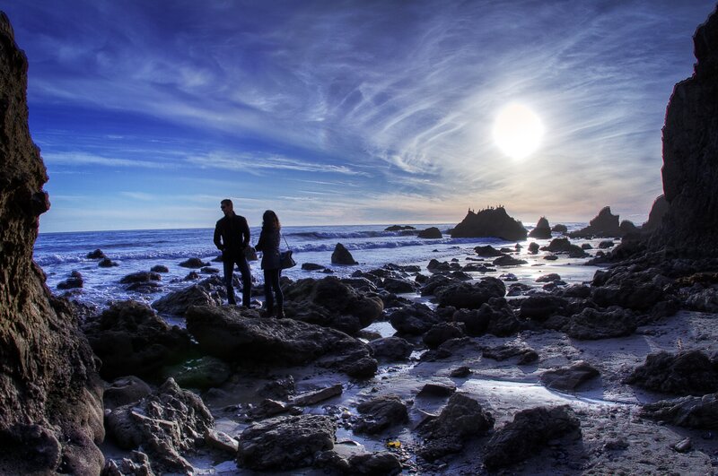 Couple on Rocky Beach