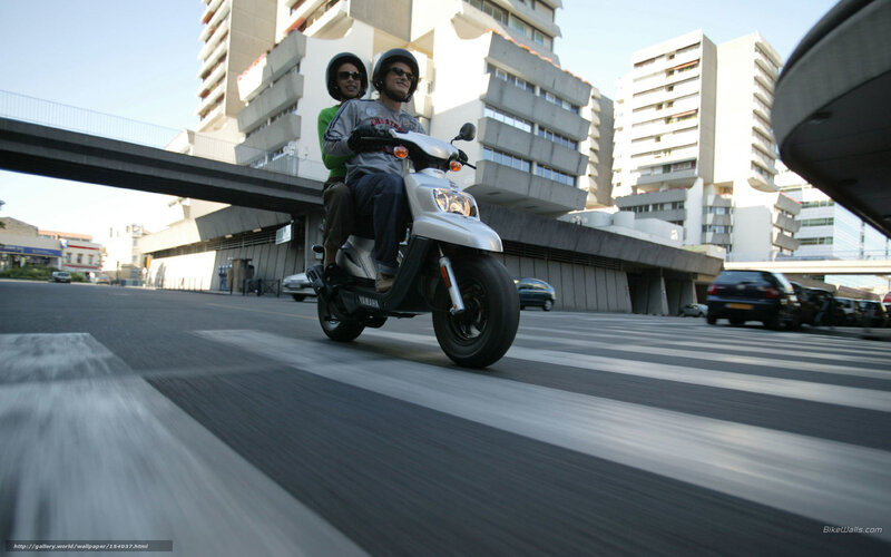 Couple on Scooter — Gray