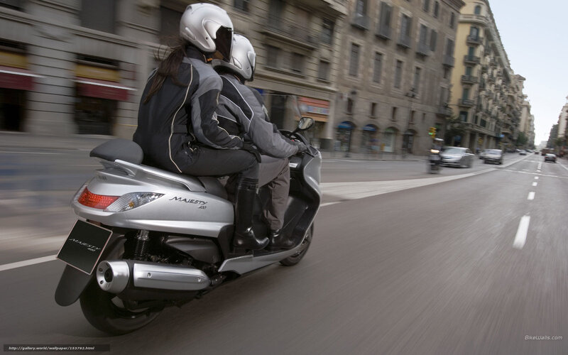 Couple on Scooter — Silver, Dynamic