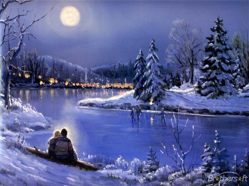 Couple on Snowy Bank