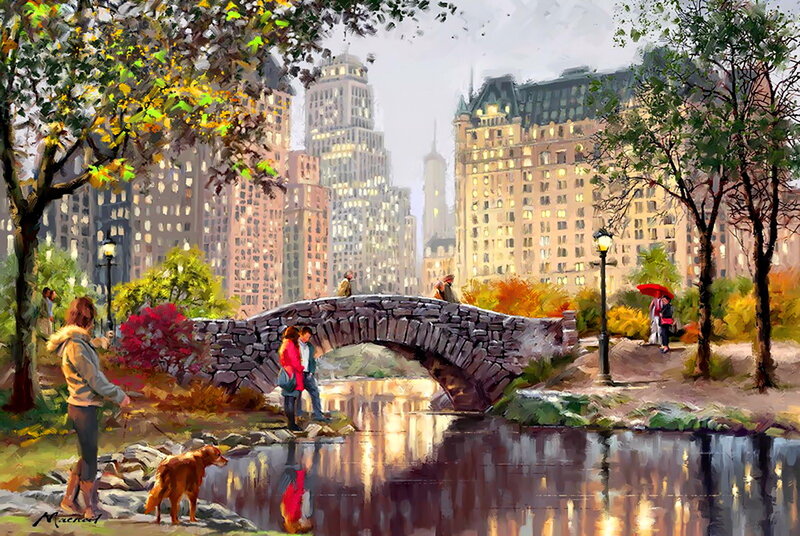Couple on Stone Bridge