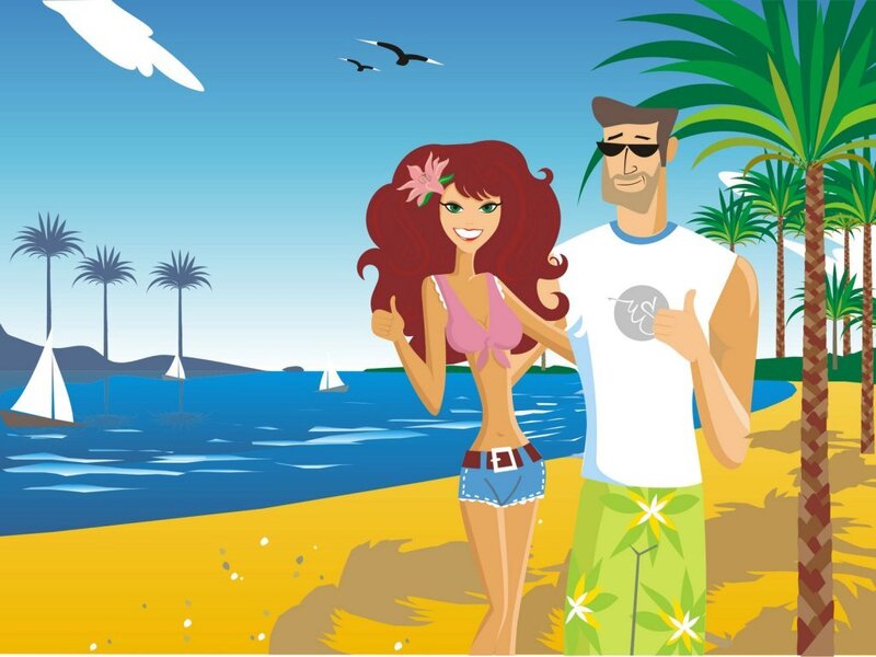 couple on tropical beach