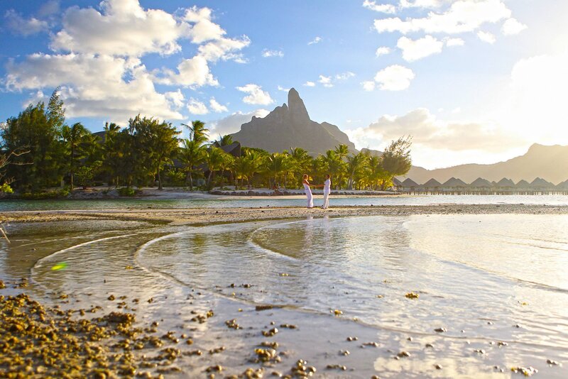 Couple on Tropical Beach — Blue, Serene, Sunset