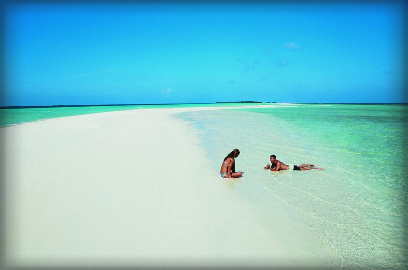 Couple on Tropical Beach — Blue