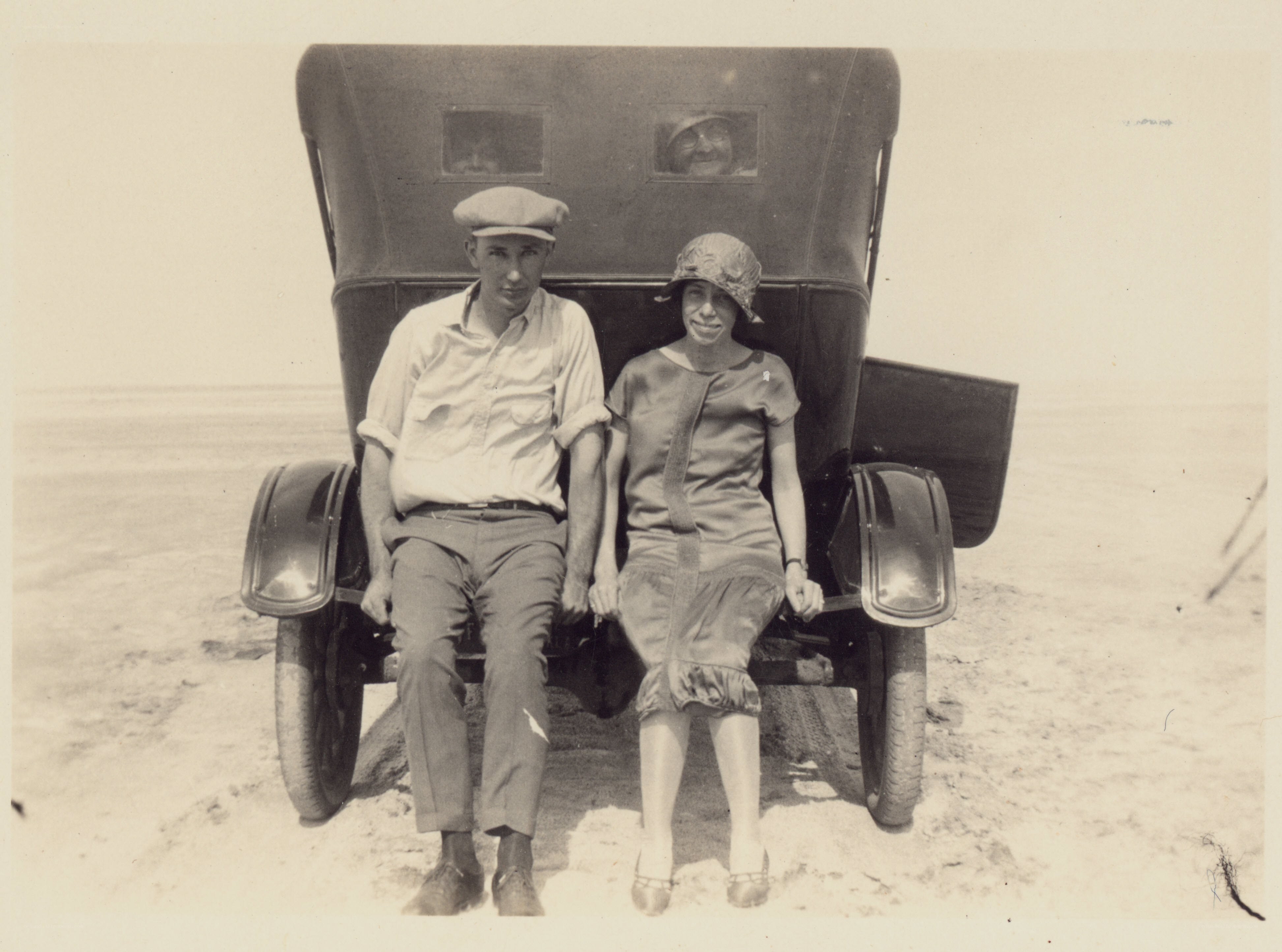 Couple on vintage car