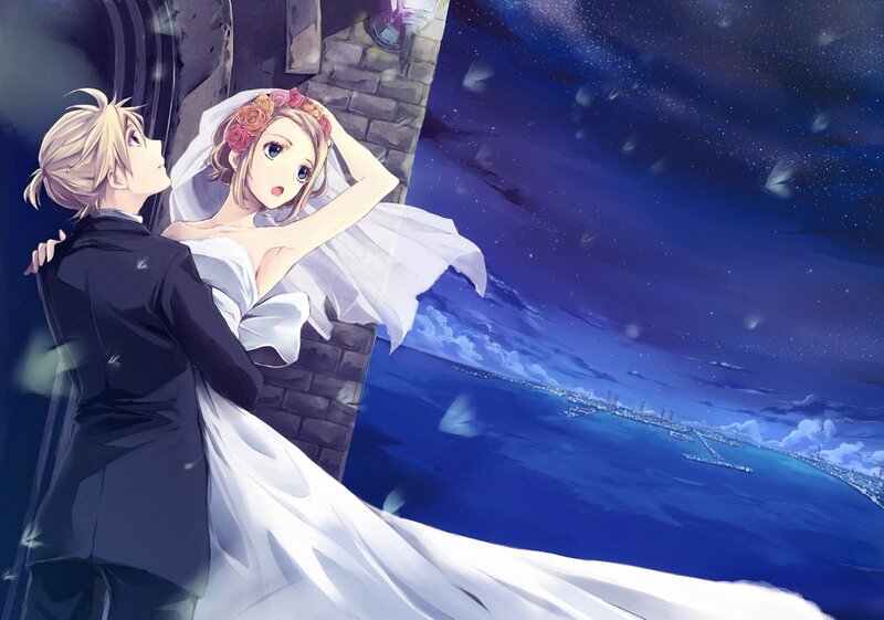 Couple on Wedding Day — Blue
