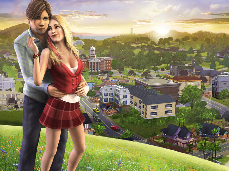 couple overlooking a town