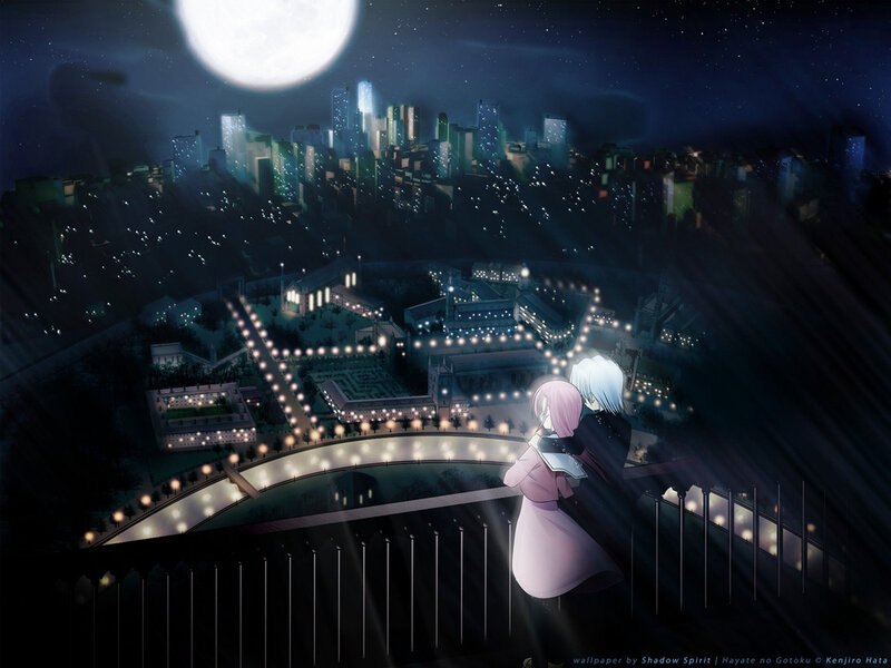 couple overlooking city at night