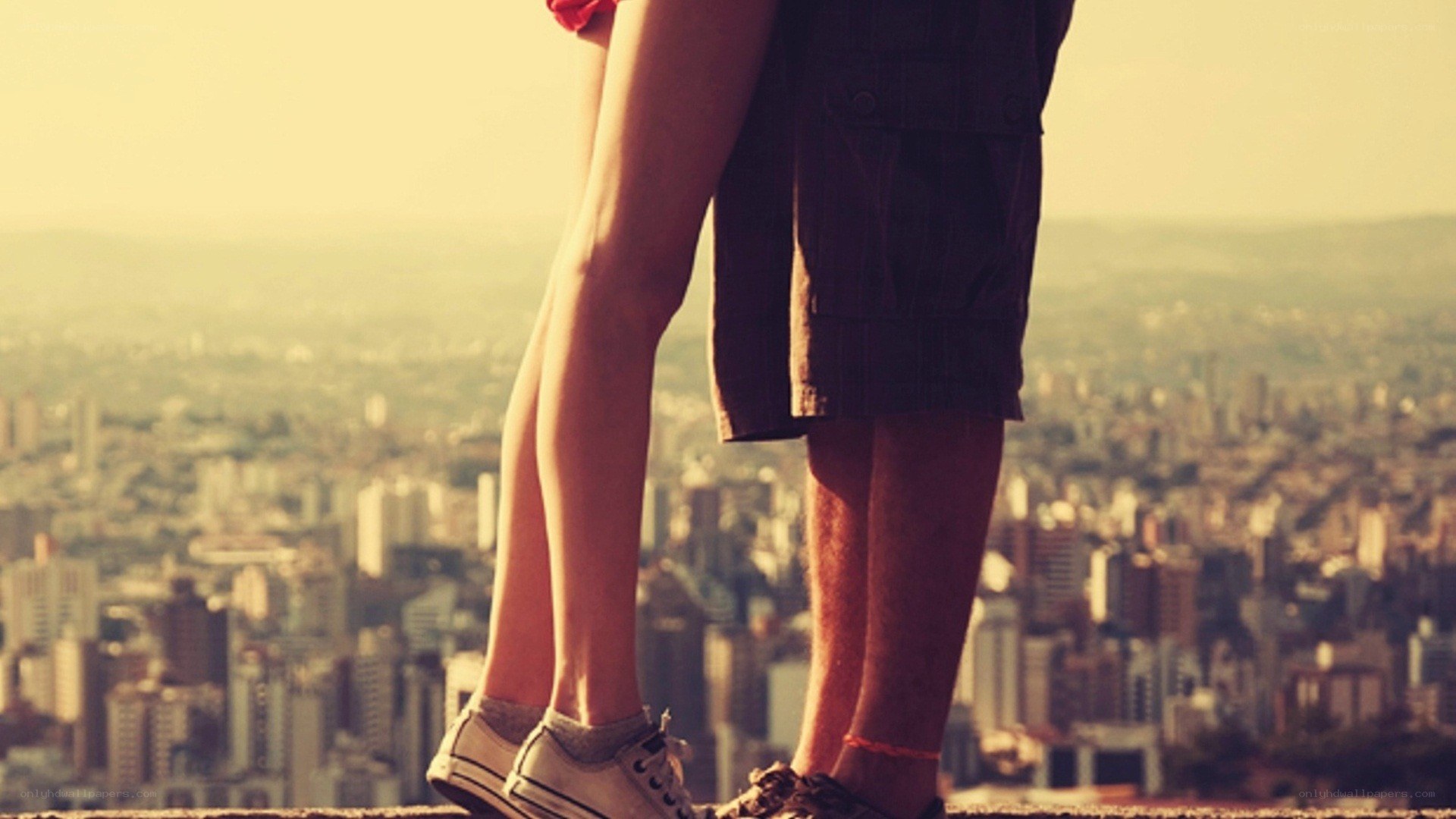 couple overlooking city
